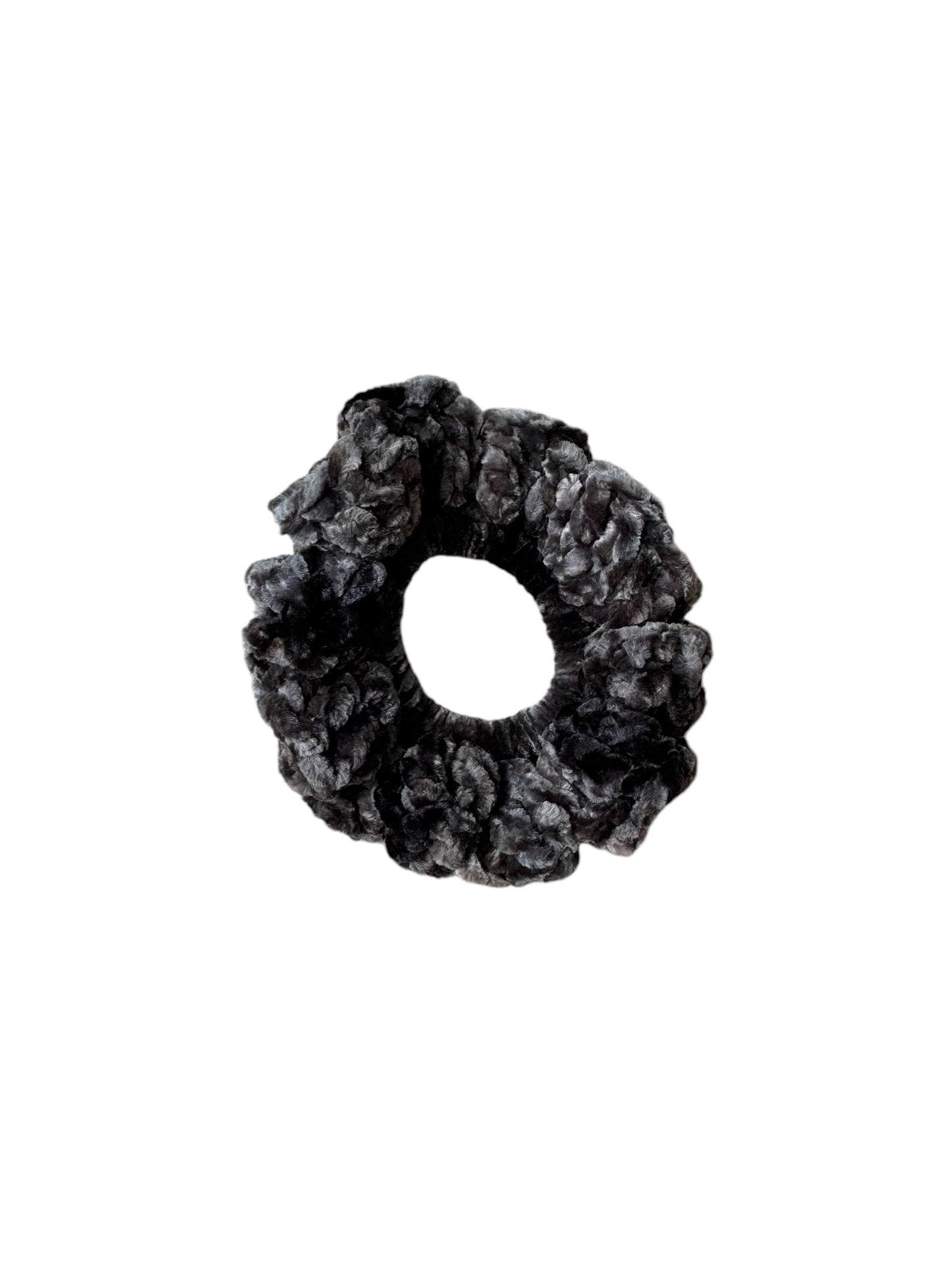 Deep Gray Velvet Scrunchie
