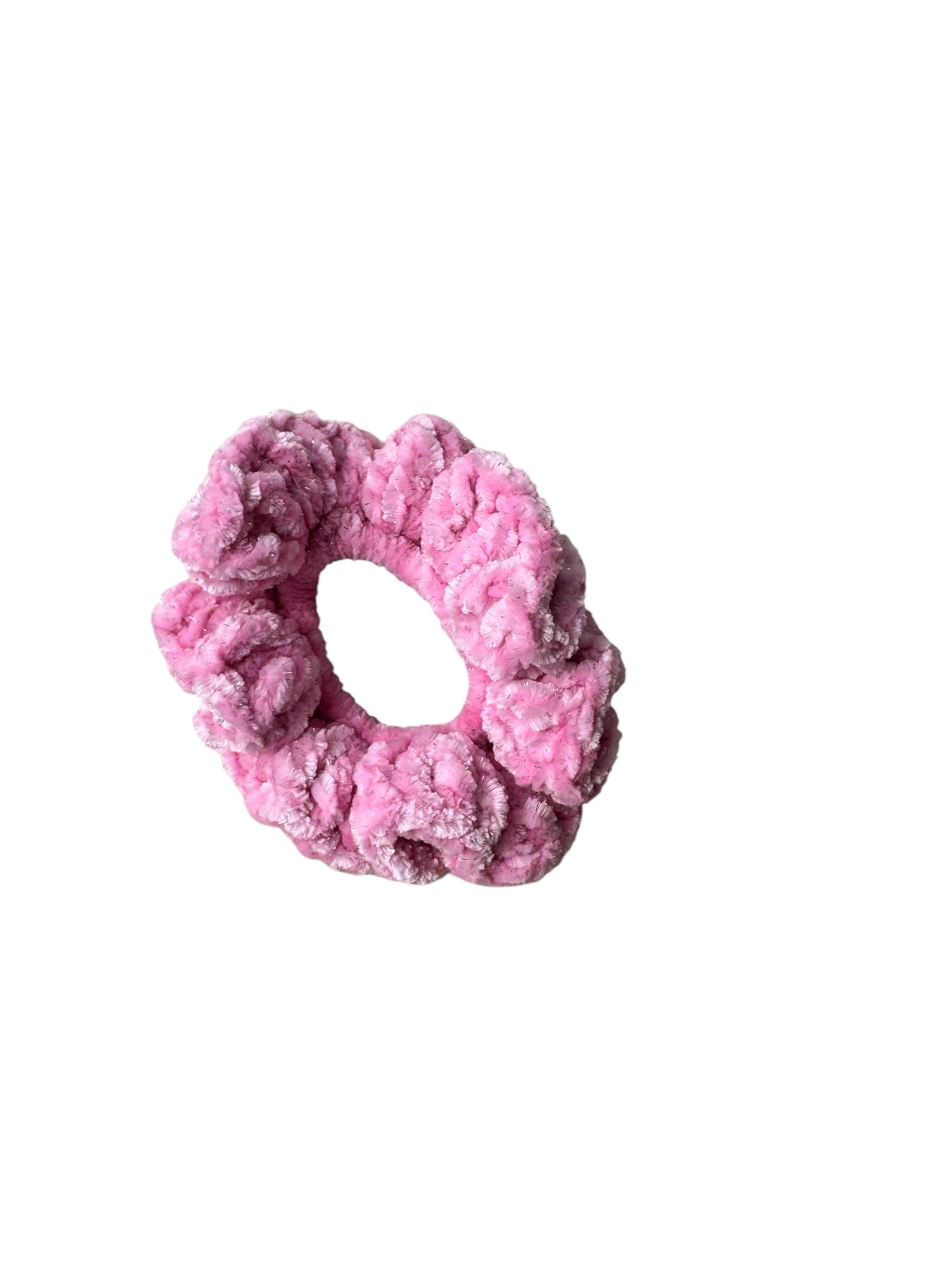 Sparkly Hot Hot Pink Velvet Scrunchie